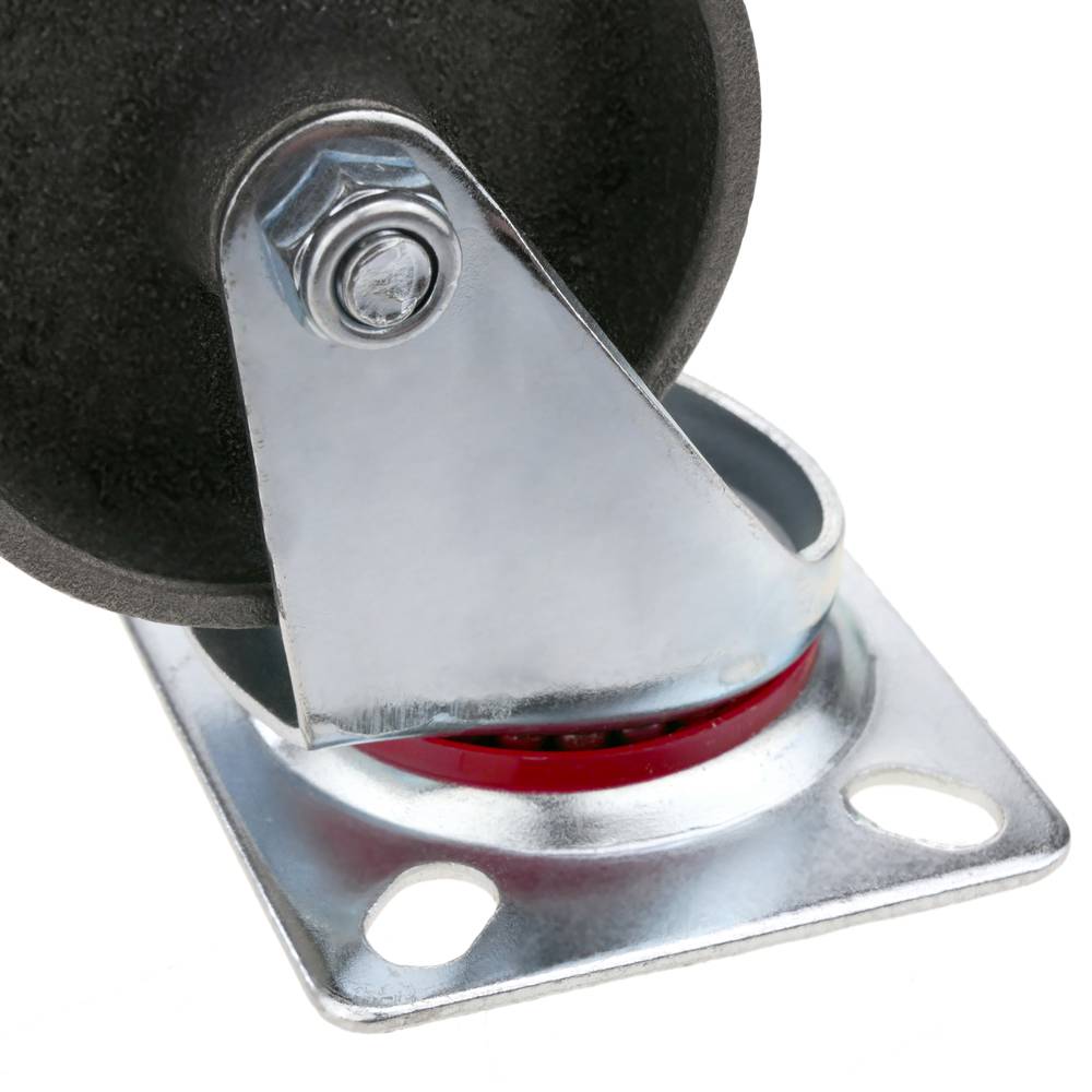 Roda pivotante industrial rodízio de metais sem freio 75 mm