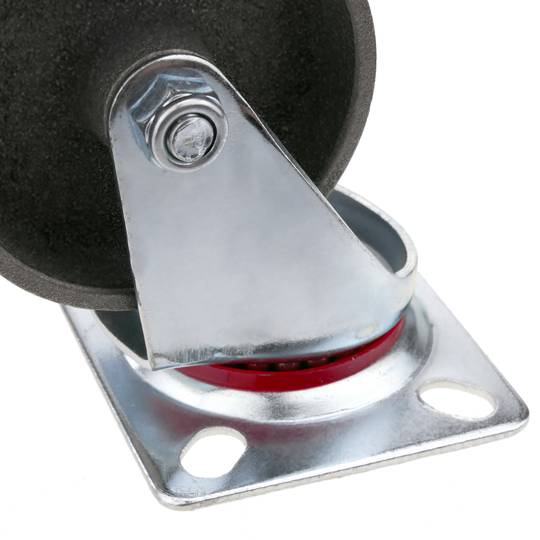 Roda pivotante industrial rodízio de metais sem freio 75 mm