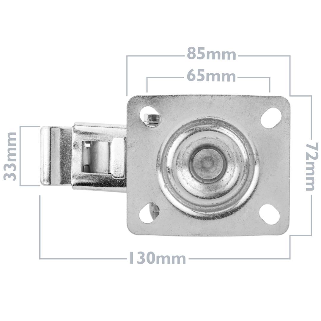 Przemysłowe metalowe koło skrętne z hamulcem 75 mm