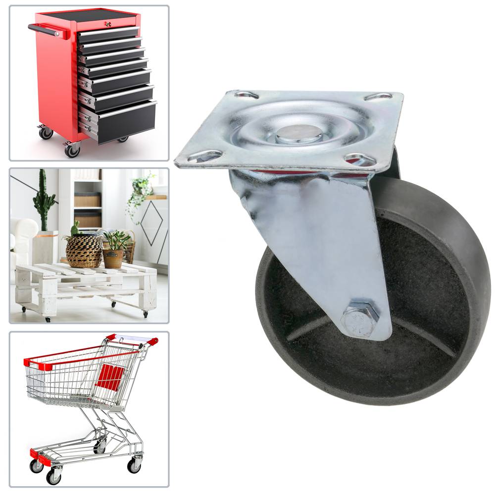 Rotelle pivotanti ruote industriale di metallo senza freno 100 mm