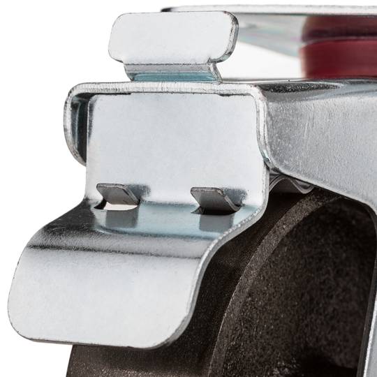 Industrieel metalen zwenkwiel met rem 100 mm