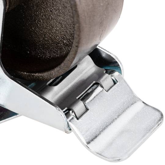 Industrieel metalen zwenkwiel met rem 100 mm