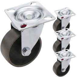 Industrial pivoting wheels in metal without brake 75mm 4 units