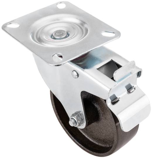 Industriële zwenkwielen metaal met rem 100 mm 2 stuks