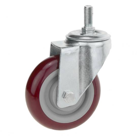 Industrial wheel swivel castor of PVC without brake 100 mm M12