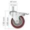 Roda pivotant industrial de PVC amb fre 100 mm M12 2 unitats