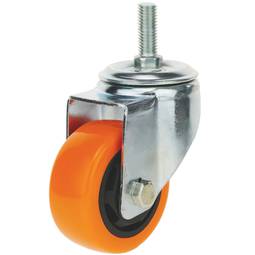 Roda pivotant industrial de poliuretà sense fre 75 mm M12
