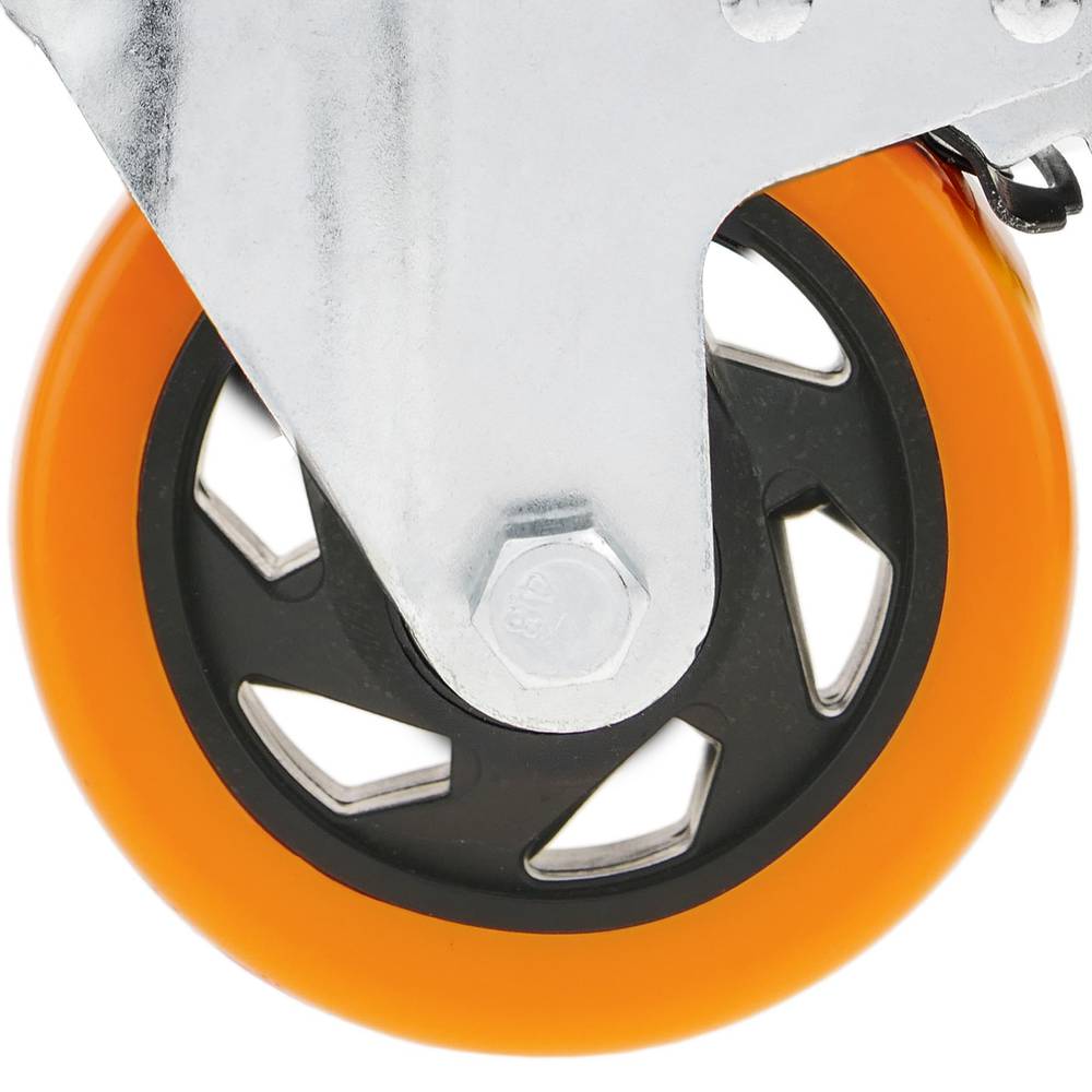 Roue pivotante industrielle en polyuréthane avec frein 75 mm M12