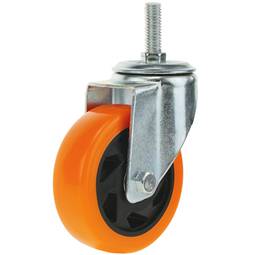 Roda pivotant industrial de poliuretà sense fre 100 mm M12