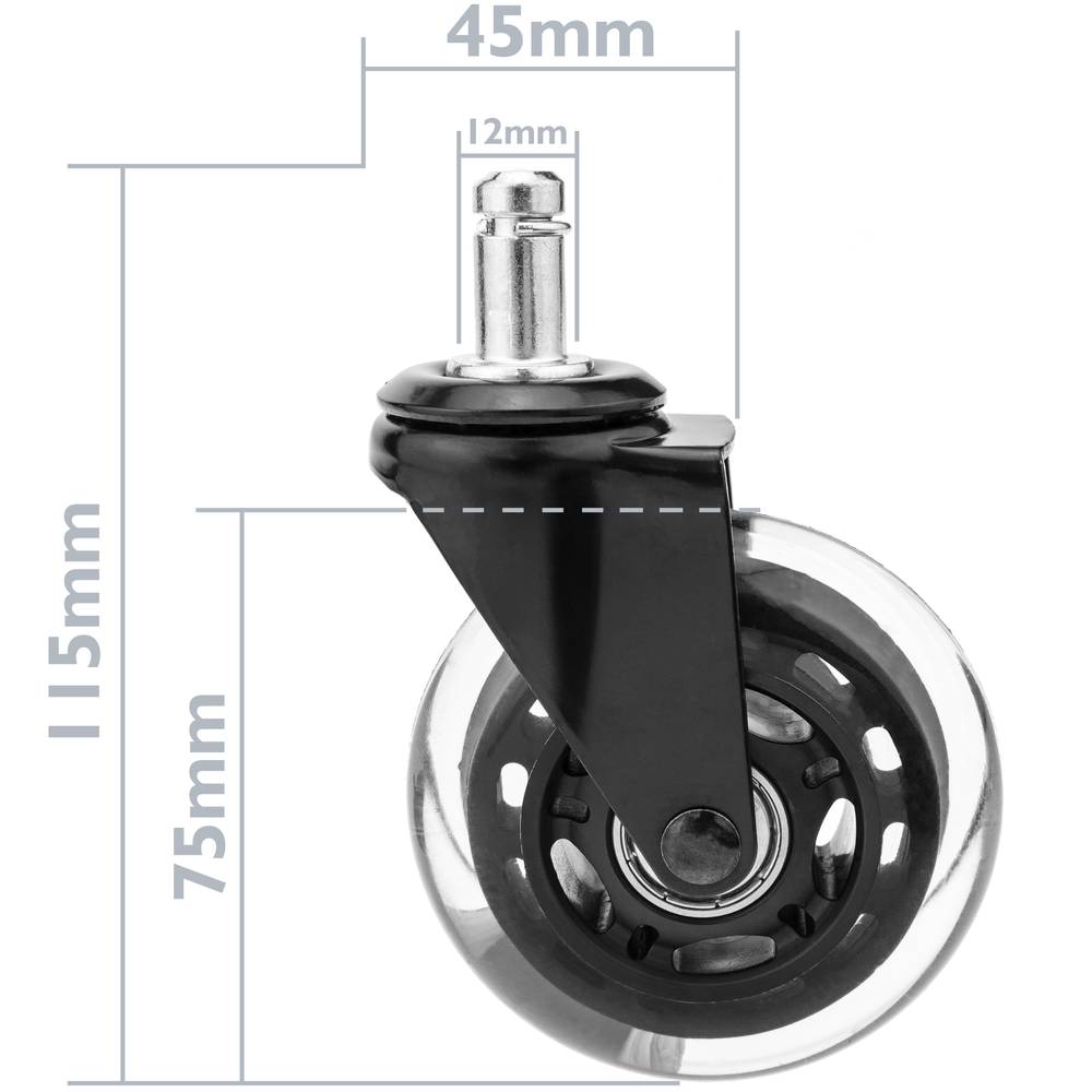 Roda pivotant industrial de poliuretà sense fre 75 mm M11 5-pack