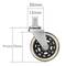Roda pivotante industrial rodízio de PVC sem freio 75 mm M11 para cadeira 5-pack
