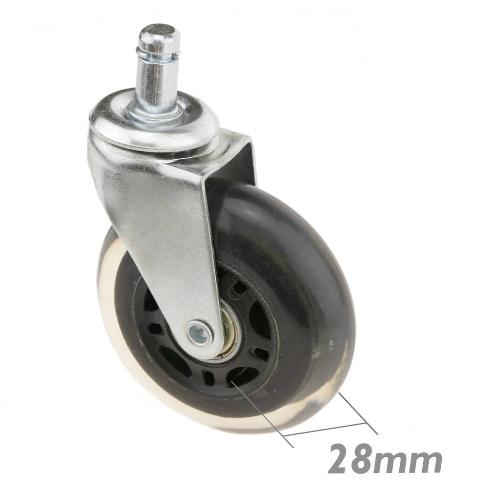 Roda pivotante industrial rodízio de PVC sem freio 75 mm M11 para cadeira 5-pack