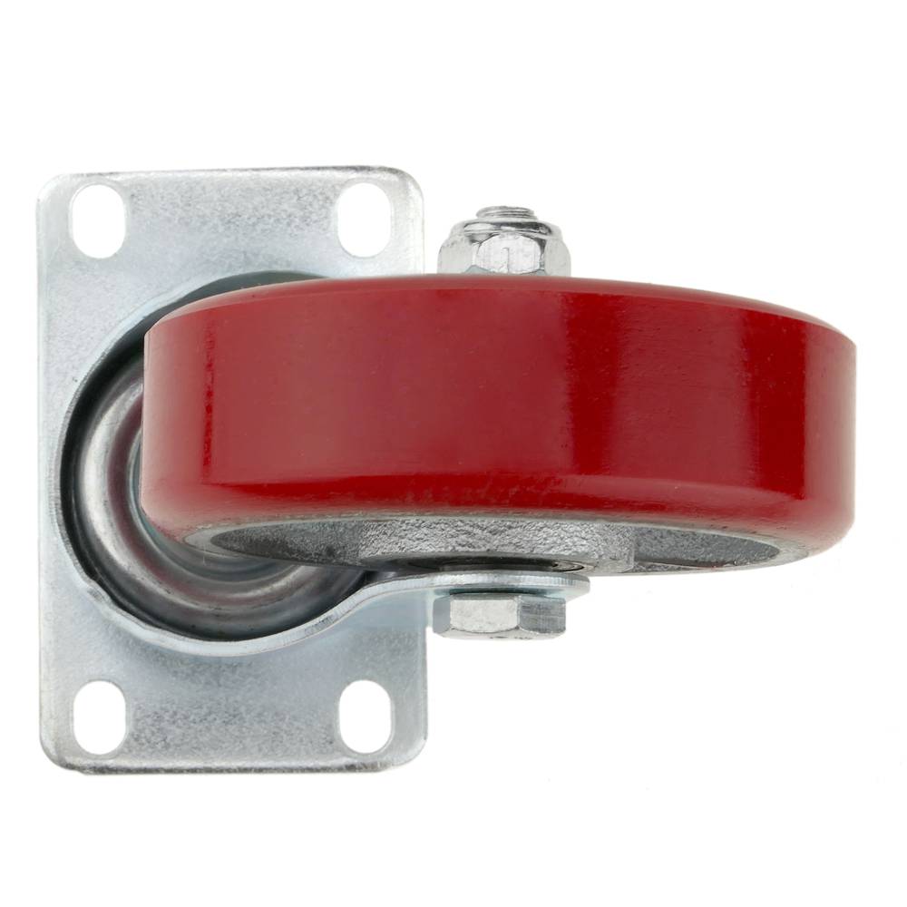 Rueda pivotante industrial de poliuretano y metal sin freno 100 mm