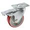 Rueda pivotante industrial de poliuretano y metal con freno 100 mm