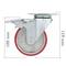 Rueda pivotante industrial de poliuretano y metal con freno 100 mm
