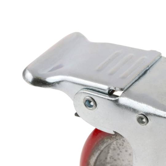 Rueda pivotante industrial de poliuretano y metal con freno 100 mm