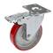 Industrial pivot wheel of polyurethane and metal with brake 125 mm