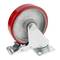 Industrial pivot wheel of polyurethane and metal with brake 125 mm