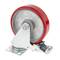 Industrial pivot wheel of polyurethane and metal with brake 125 mm