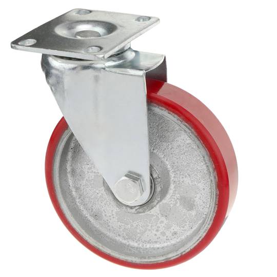 Roulettes industrielles en polyuréthane et métal sans frein 125 mm 2 unités
