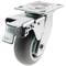 Roda pivotante industrial rodízio de poliuretano com freio 125 mm