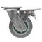 Roda pivotante industrial rodízio de poliuretano com freio 125 mm