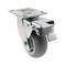 Roda pivotante industrial rodízio de poliuretano com freio 125 mm
