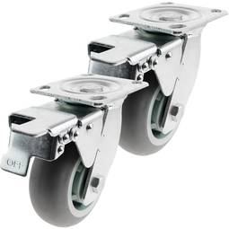Industriële zwenkwielen polyurethaan met rem 125 mm 2 stuks