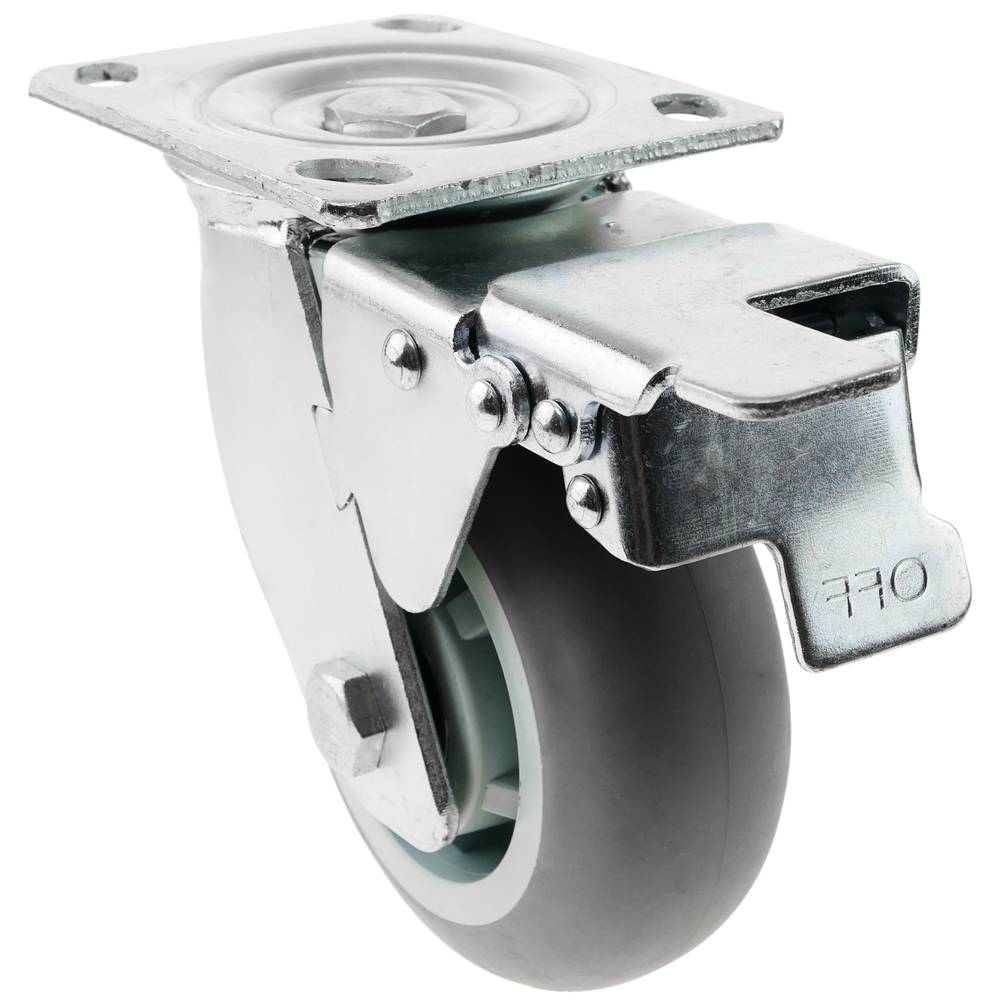Rotelle industriali poliuretano con freno 125 mm 2 pezzi