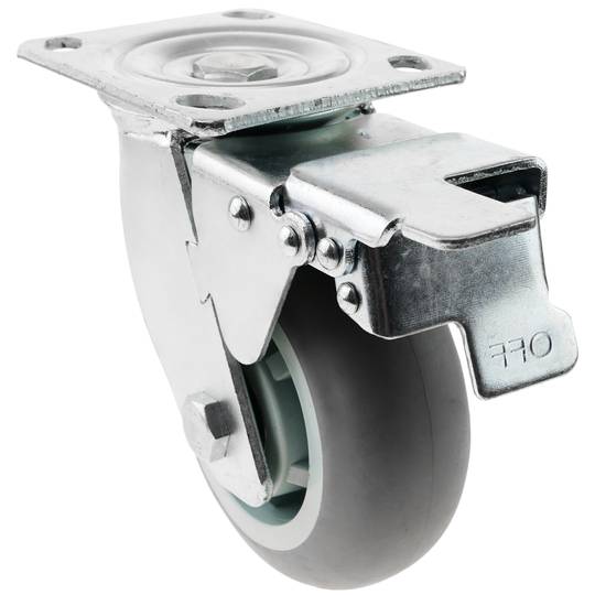 Rotelle industriali poliuretano con freno 125 mm 2 pezzi