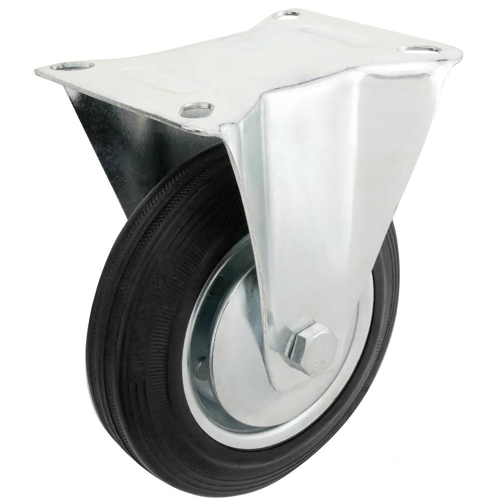 Roda industrial fixa de goma sense fre 160 mm