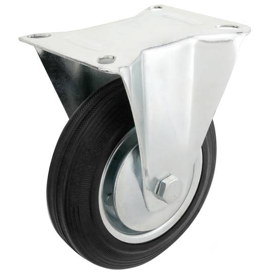 Roda industrial fixa de goma sense fre 160 mm