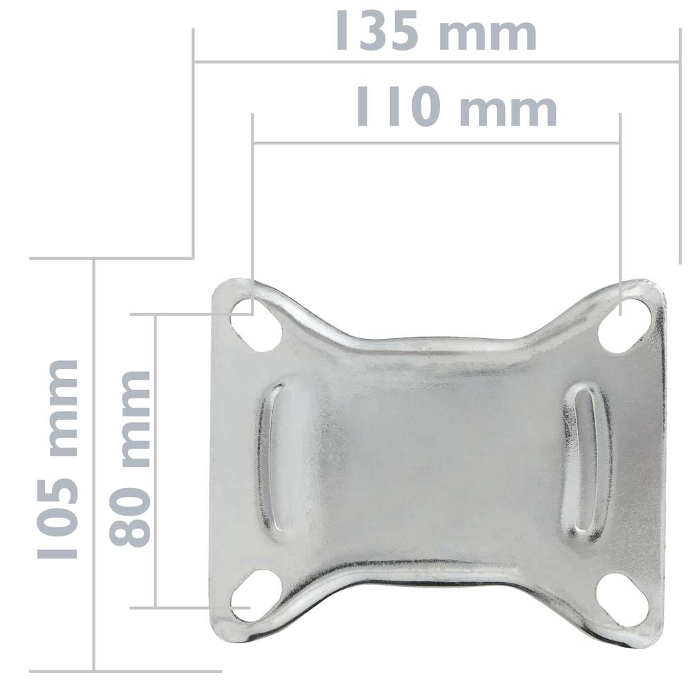 Roda industrial fixa de goma sense fre 160 mm