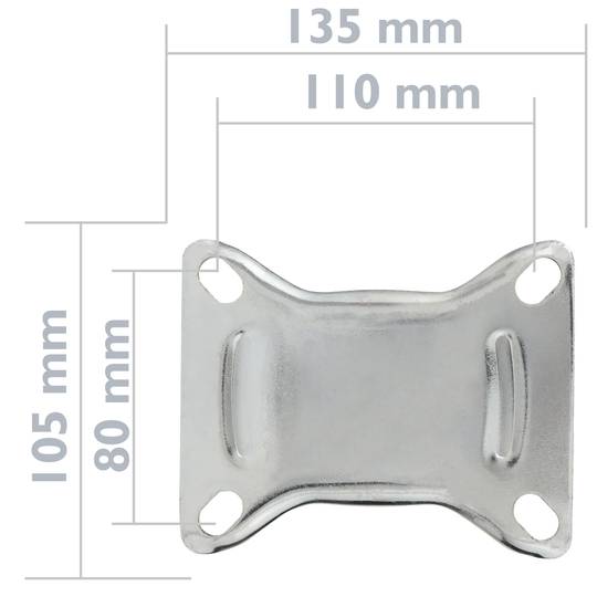 Roda industrial fixa de goma sense fre 160 mm