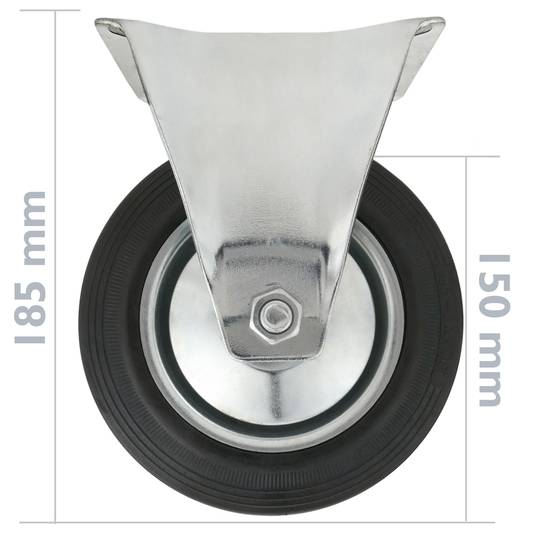 Roda industrial fixa de goma sense fre 160 mm