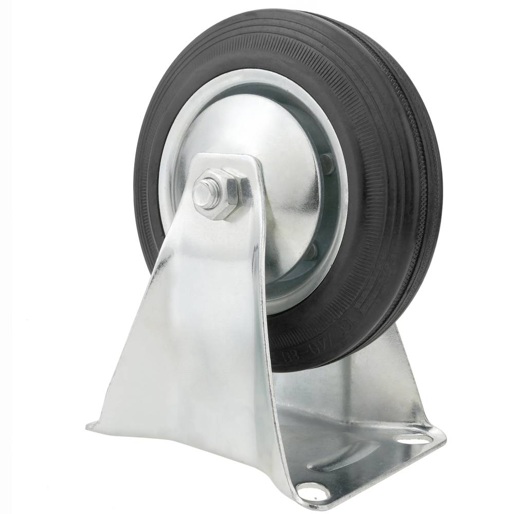 Roda industrial fixa de goma sense fre 160 mm