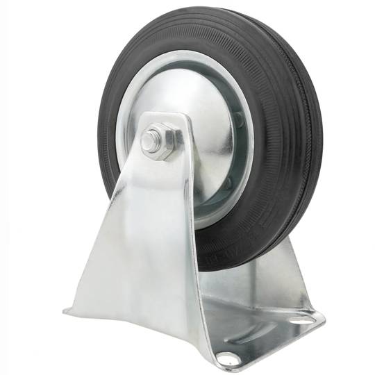 Roda industrial fixa de goma sense fre 160 mm