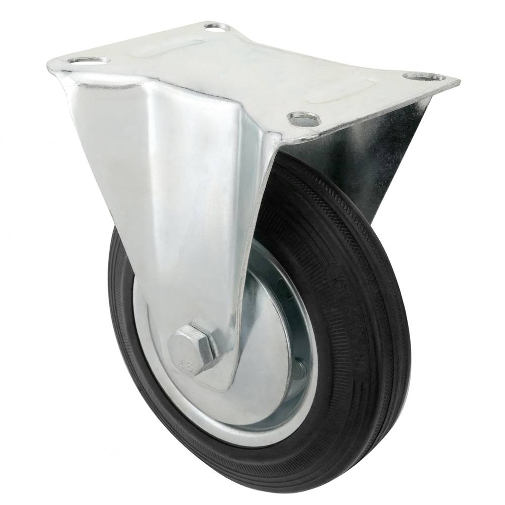 Roda industrial fixa de goma sense fre 160 mm