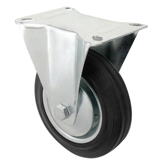 Roda industrial fixa de goma sense fre 160 mm