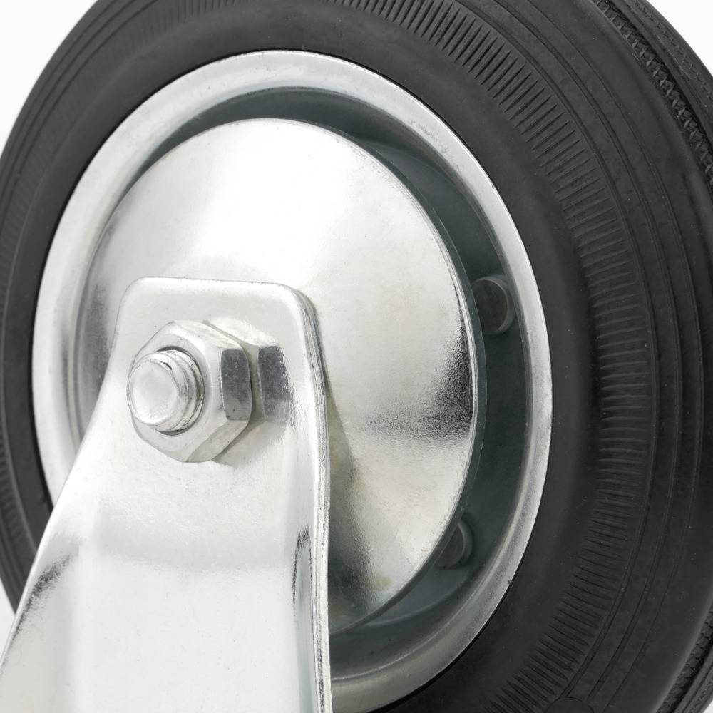 Roda industrial fixa de goma sense fre 160 mm