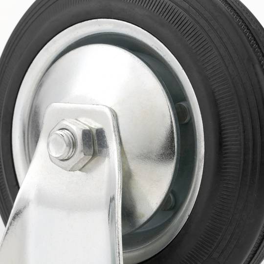 Roda industrial fixa de goma sense fre 160 mm