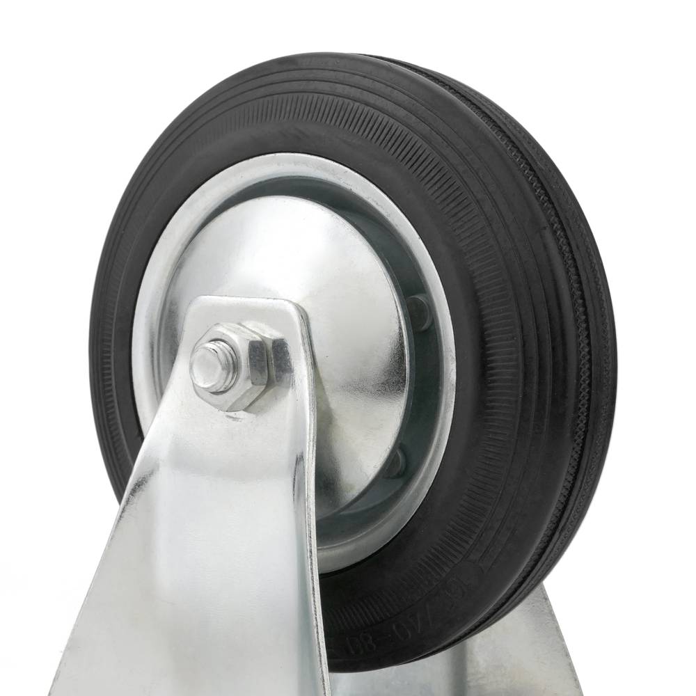 Roda industrial fixa de goma sense fre 160 mm