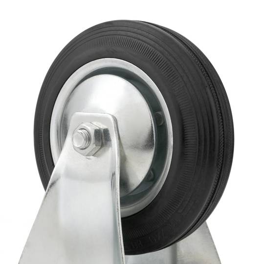 Roda industrial fixa de goma sense fre 160 mm