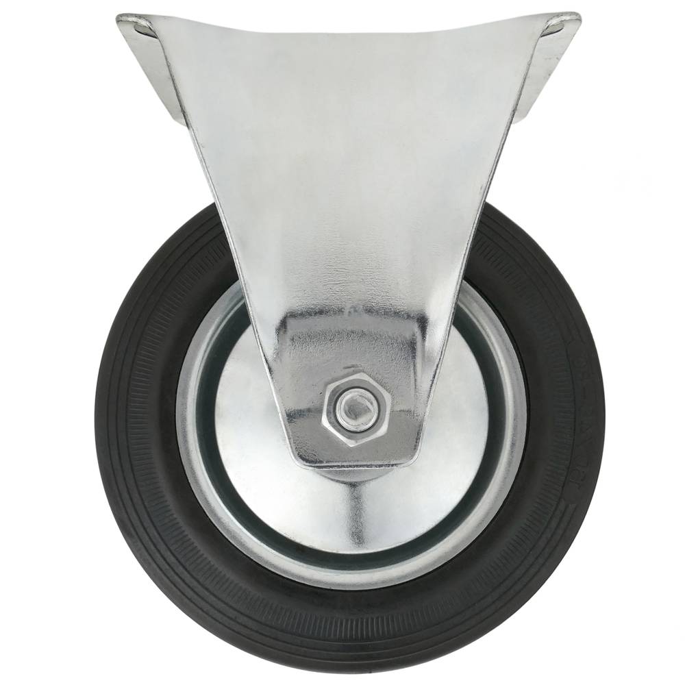 Roda industrial fixa de goma sense fre 160 mm