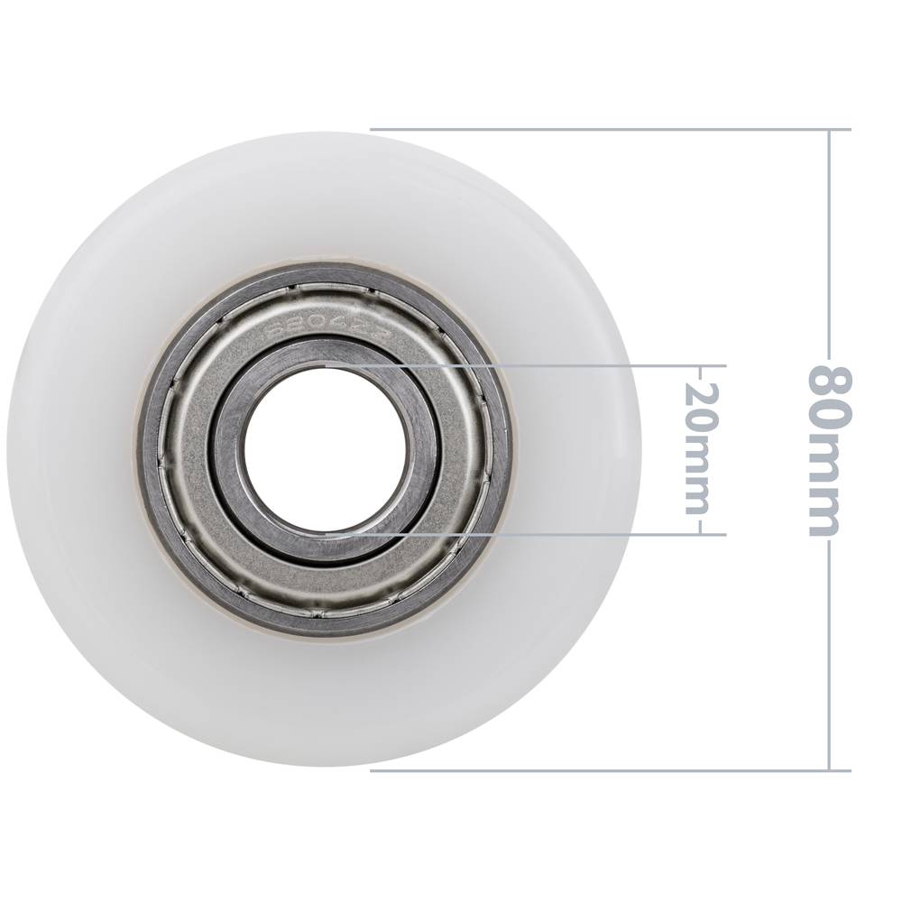 Ruota In Poliammide/Nylon Per Transpallet - 82x60 Mm, Foro 20 Mm, Con Cuscinetti A Sfera