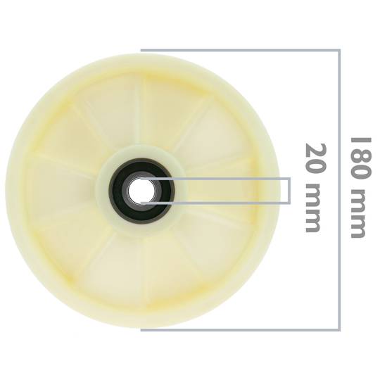 PrimeMatik - Ruota per transpallet Rullo per Pallet di Nylon 80x60