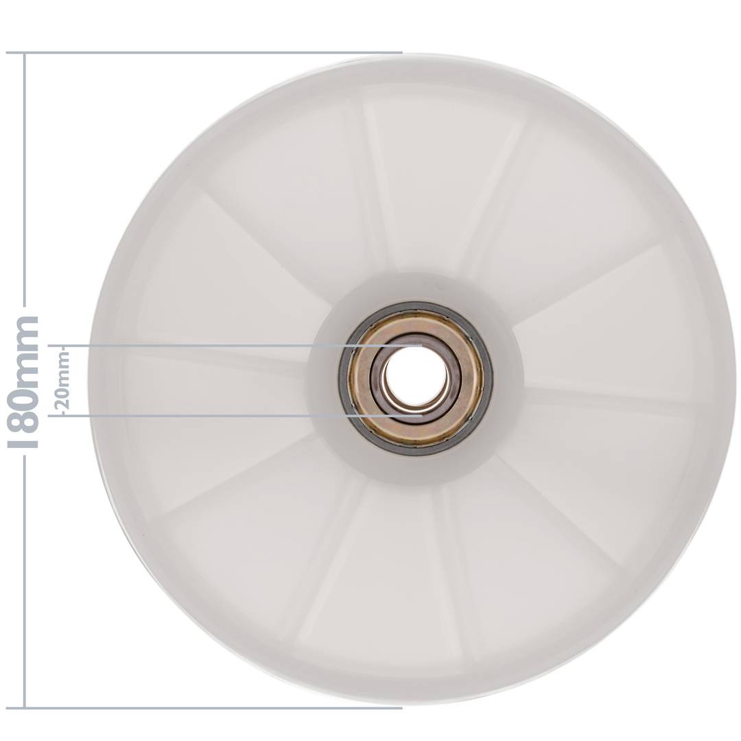 Rouleau De Transpalette En Polyamide - 82 X 75 Mm, Alésage 17 Mm Avec Roulement - Résistant à L'humidité Et Aux Produits Alimentaires
