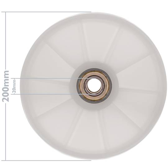 Ruota per transpallet Rullo per pallet di nylon 200x50 mm 850 Kg 2-pack