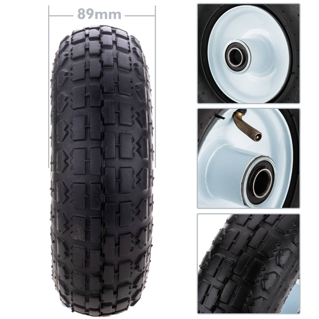 Roda pneumática de carrinho de mão 136 Kg 10x3,5