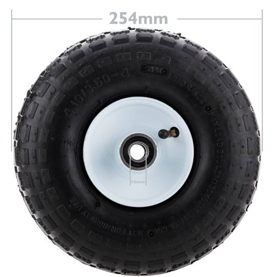 Roda pneumática de carrinho de mão 136 Kg 10x3,5